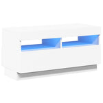 TV Cabinet with LED Lights White 80x35x40 cm 804445