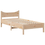 ZNTS Bed Frame with Drawers 90x190 cm Single Solid Wood Pine 3301926