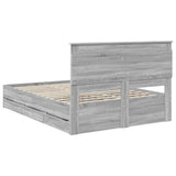 Bed Frame with Drawer Grey Sonoma 150 x 200 cm Engineer Wood 3410171