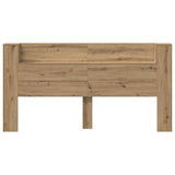 Storage Headboard with LED Artisan Oak Engineered Wood 3418697