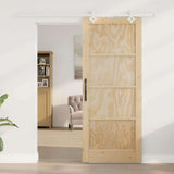 Sliding Door Brown 83 x 202 cm Solid Pine Wood 3333588