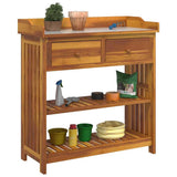 Garden Cabinet Natural 93 x 41.5 x 98cm Solid Acacia Wood 42001367