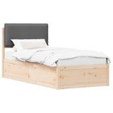 Bed Frame with Upholstered Headboard Dark Grey 80 x 200 cm 877590