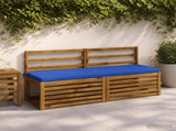2-Piece Bench Cushions SOEST 100% Polyester Royal Blue 949403