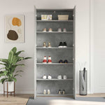 Shoe Cabinet with Shelf Grey 80 x 35.5 x 180 cm Engineered wood 3333839