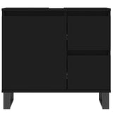 ZNTS 3 Piece Bathroom Furniture Set Black Engineered Wood 3190230