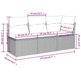 Garden Sofa 8 pcs Brown and red 172 x 62 x 69 cm Poly rattan 366241