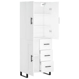 Highboard White 69.5x34x180 cm Engineered Wood 3196035