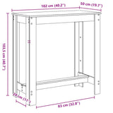 ZNTS Bar Table Old Wood 102x50x103.5 cm Engineered Wood 854416