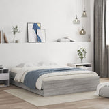 Bed Frame with Drawers without Mattress Grey Sonoma 150x200 cm King Size 3207271