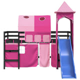 Kids' Loft Bed with Tower without Mattress Pink 80x200 cm 3207098