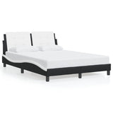 Bed Frame without Mattress "Zadar" Black and White 140x200 cm Faux Leather 3208189