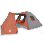 ZNTS Family Tent Dome 6-Person Grey and Orange Waterproof 94355