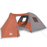 ZNTS Family Tent Dome 6-Person Grey and Orange Waterproof 94355