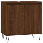 ZNTS 3 Piece Bathroom Cabinet Set Brown Oak Engineered Wood 3187796