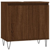 ZNTS 3 Piece Bathroom Cabinet Set Brown Oak Engineered Wood 3187796