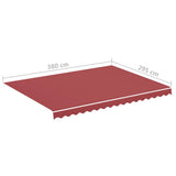Replacement Fabric for Awning Burgundy Red 4x3 m 311967