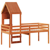 High Sleeper Bed without Mattress Wax Brown 90x190 cm Single Solid Wood Pine 3282018