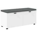 Hall Bench White 100 x 38 x 46 cm Engineered Wood and Fabric 891488
