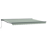 Manual Retractable Awning Green and White 5 x 3.5 m 3420495