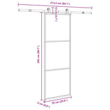 Sliding Door with Hardware Set 76x205 cm ESG Glass&Aluminium 3332806