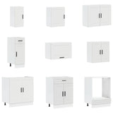 14 Piece Kitchen Cabinet Set "Porto" White Engineered Wood 3314991