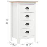 Sideboard Hill White 46x35x80 cm Solid Pine Wood 288914