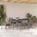 Garden Dining Set 7 pcs Grey Poly rattan 3334875