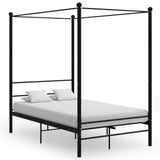 Bed Frame Black Powder-coated metal Double Bed Frame 325060