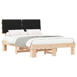 Bed Frame with Upholstered Headboard Black 160 x 200 cm 877266