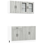 ZNTS 4 Piece Kitchen Cabinet Set Kalmar Grey Sonoma Engineered Wood 3314867