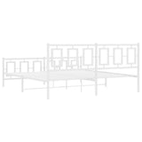 Metal Bed Frame without Mattress with Footboard White 180x200cm 374312