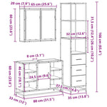 ZNTS 3 Piece Bathroom Furniture Set Sonoma Oak Engineered Wood 3301151