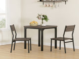 Three-Piece Minimal and Compact Dining Set, Grey Wood Grain T3398P344223