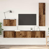 Wall TV Cabinet Wall-mounted 4 pcs Old Wood Engineered Wood 3393174