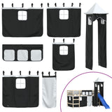 Curtains for Loft Bed with Tower White and Black Polyester 835922
