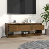 TV Cabinet Honey Brown 110.5x34x40 cm Solid Wood Pine 813847
