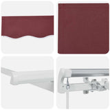 Retractable Awning Burgundy 250 x 200 cm Fabric 3329381