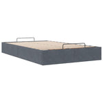 Ottoman Bed Frame No Mattress Dark Grey Double Velvet 3311001