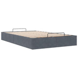 Ottoman Bed Frame No Mattress Dark Grey Double Velvet 3311001