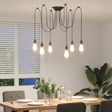 Pendant Lamp with 6 Lamp Holders E27 Black Metal 4103455