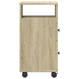 Narrow Bathroom Cabinet with Wheels Sonoma Oak Engineered Wood 855234