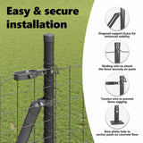 Fence Post with Concrete Base 52 pcs Grey Powder-Coated Steel 3350252