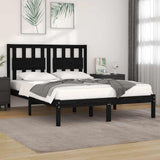 3103957 Bed Frame without Mattress Black Solid Wood 200x200 cm