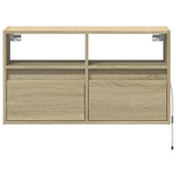 TV Wall Cabinet with LED Lights Sonoma Oak 80x31x45 cm 852329