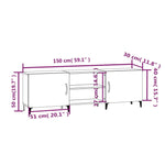 TV Cabinet Concrete Grey 150x30x50 cm Engineered Wood 812631