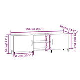 TV Cabinet Concrete Grey 150x30x50 cm Engineered Wood 812631