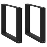 Coffee Table Legs U-Shaped 2 pcs Black 50x cm Steel 4013156