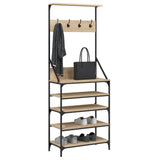 Clothes Rack with Shoe Storage Sonoma Oak 70x34x184 cm 837873