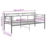 Sofa Bed Frame without Mattress Black Metal 90x200 cm 324767
